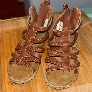 Toddler Brown Braided Sandals